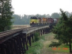 Northbound Westsider crossing Willamette River trestle